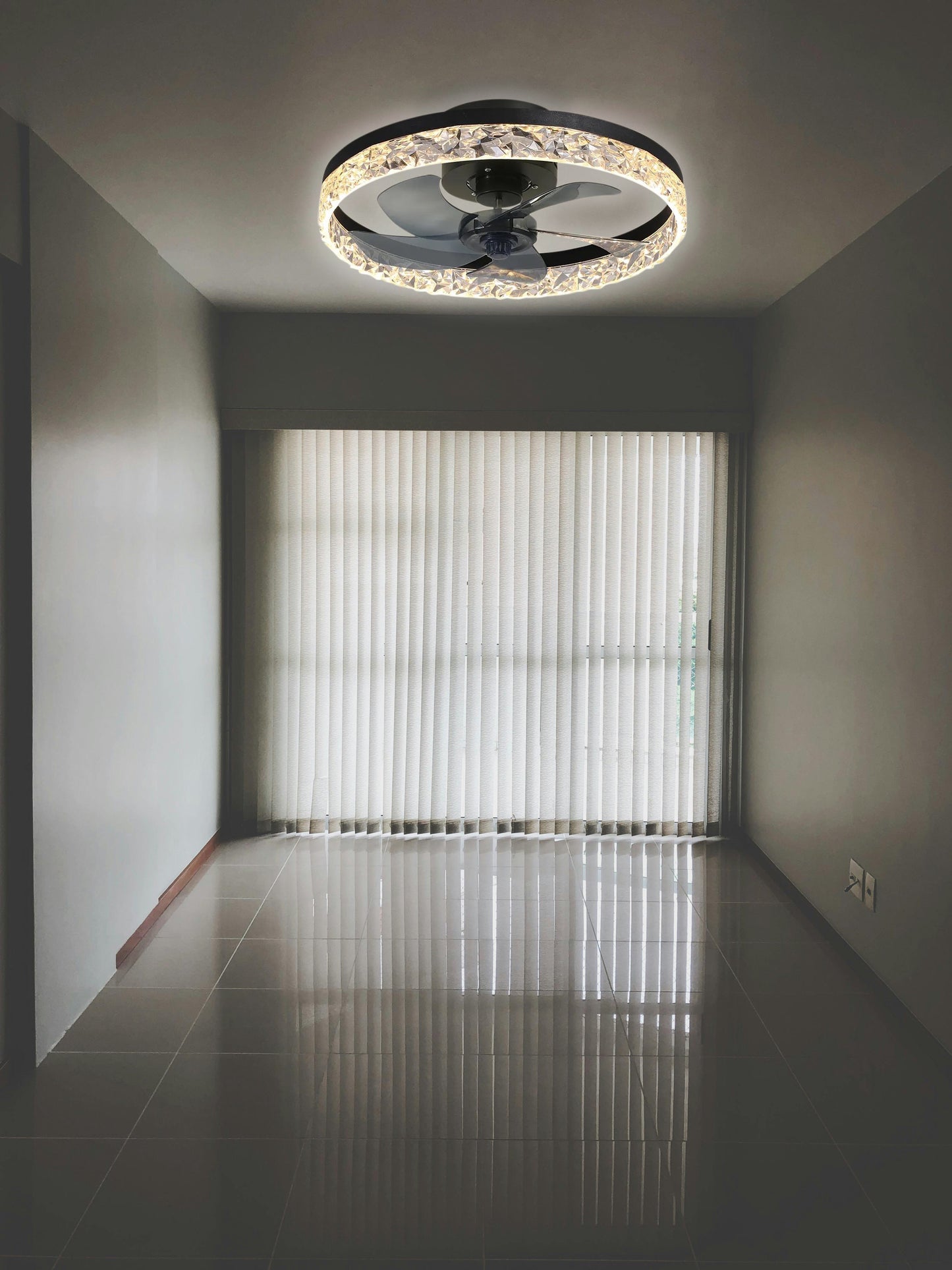 Fan Lamp - Ceiling Fan Black - Smart Lamp - With Dimmer - 6 Speed ​​Fan - Kitchen Lamp - Living Room Lamp - Modern Lamp