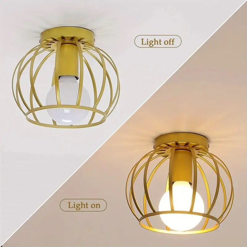 Round Cage Ceiling Light - E27 - Bulb Not Included - For Hallway - Ceiling Fixture