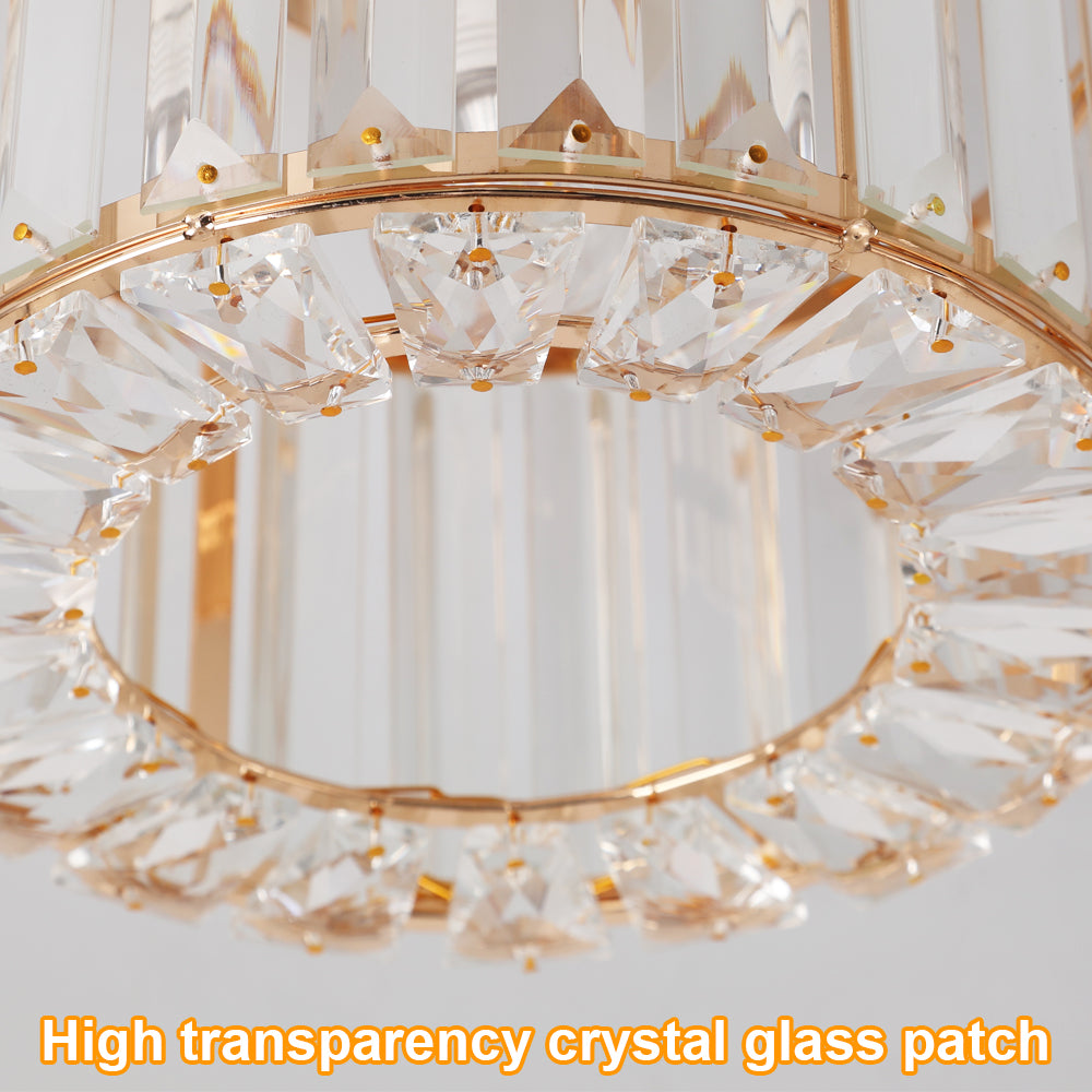 Ceiling lamp - Lighting - Aisle - Lamp - Crystal Look - Ceiling light - 22 cm - Round - Gold - E27