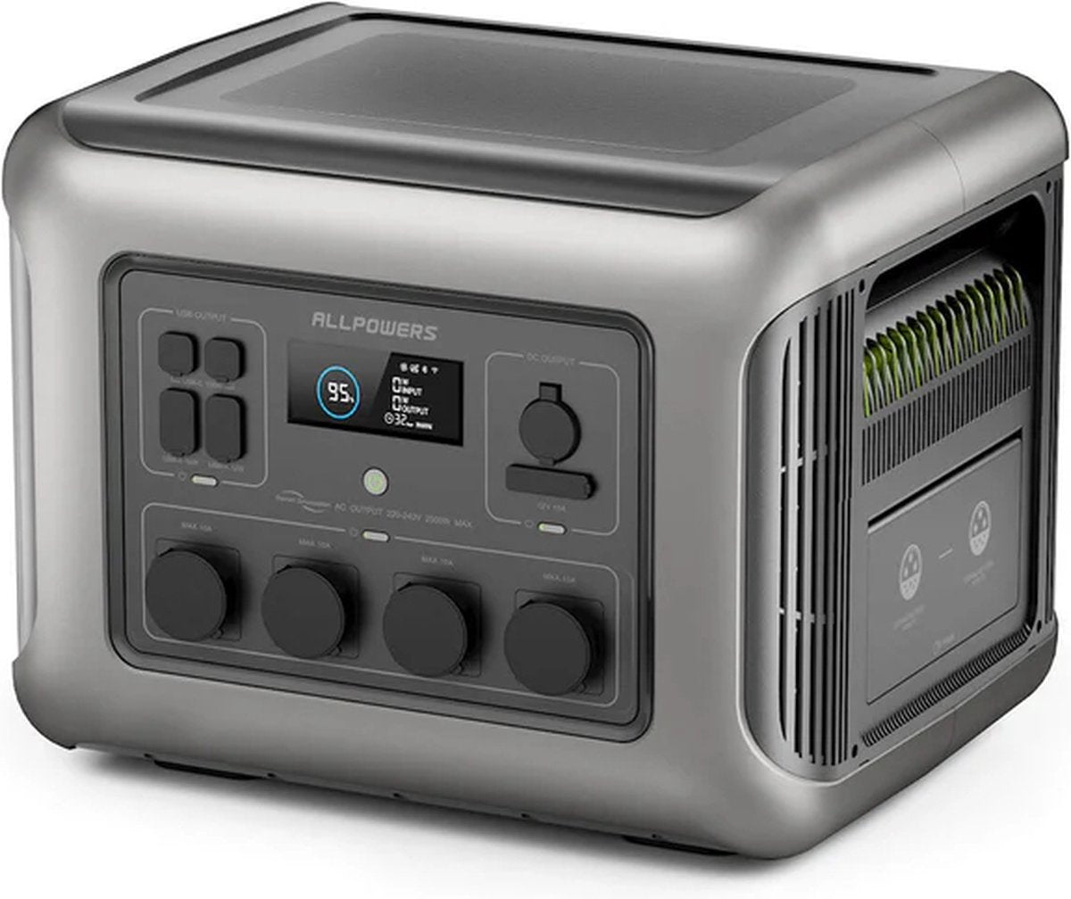 Powerstation R2500WE - Draagbare Powerstation - Krachtcentrale - 2016Wh / 2Kwh - Uitbreidbaar Tot 20kWh – Output 2500W - Piek 4000w - 13 Outputs AC/DC & USB - LiFePO4 Batterij - Camping - Thuis - Noodaggregraat - Noodstroom - Inclusief APP