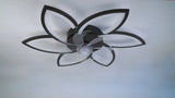 
LuxiLamps - 6 Star Ceiling Lamp With Fan - Black - With Remote Control - Smart Lamp - Dimmable With App - 6 Modes Fan - Living Room Lamp - Modern Lamp - Ceiling Lamp