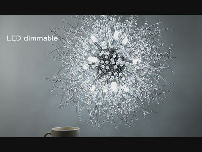 Luxury Crystal Pendant Lamp - Dandelion Chandelier - Crystal Led Lamp - Gold - 50 cm - Modern Lamp - Pendant Lamp - Ceiling Lamp