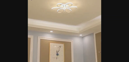 LuxiLamps - Krullen Plafondlamp - Dimbaar Met Afstandsbediening - Goud - 59 cm - Woonkamerlamp - Slaapkamerlamp - Moderne lamp - Plafonniere
