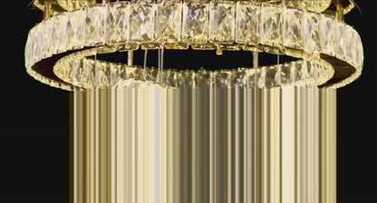 3 Ring Crystal Ventilator Lamp - Met Afstandsbediening - Stille Ventilator - 106 cm - Goud - Timer - Woonkamerlamp Ventilator - Moderne Plafond Ventilator Lamp - Kroonluchter Ventilator