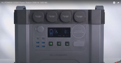 Allpowers S2000 PRO-R - Draagbare Powerstation - Krachtcentrale - 1500Wh / 1,5Kwh - Lithium-Ion - Output 2400W - 4000W Piek - 11 Outputs AC/DC & USB - Noodstroomvoorziening Voor Thuis, Camping en Outdoor Avonturen - Met APP
