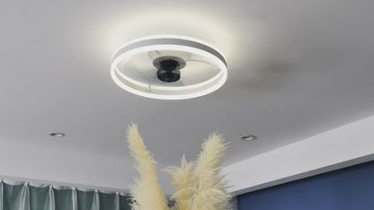 LuxiLamps - Fan Lamp - Smart Lamp - 6 Modes - Dimmable - White - Chandelier Fan - Chandelier Fan - Living Room Lamp - Fan Lamps