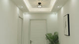 
Modern Crystal Ceiling Light - LED Round Crystal - Chandelier - Black - Aisle or Hallway Lamp - Crystal LED Lamp - Ceiling Flush Mount