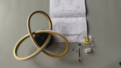 Modern Curl Lamp - Chandelier - Gold - Aisle or Hall Lamp - LED Lighting - Ceiling Lamp