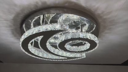 LuxiLamps - Sun &amp; Moon Ceiling Lamp - Crystal LED Chandelier - 3 Colors - Modern Living Room Lamp - 40 cm - Ceiling Lamp