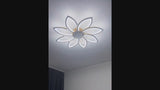 
LuxiLamps - 8-Star Ceiling Fan Light - Gold - With Remote Control - Smart Lamp - App Dimmable - 6-Speed Fan - Living Room Light - Modern Lamp - Ceiling Light
