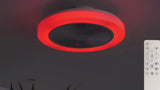 
LuxiLamps - Modern RGB Ceiling Fan - Smart Lamp - 8 Colors - Dimmable With Remote Control & APP - 50 cm - Black - Living Room Lamp