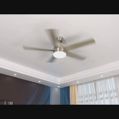 5 Blad Plafondventilator - Moderne LED Ventilator - 6 Snelheden - Bedienbaar Met Afstandsbediening - 132 cm - Grijs