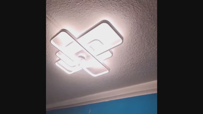 LuxiLamps - Moderne Smart Lamp Ventilator - Dimbaar - LED Plafond Ventilator - Zwart - Moderne Kroonluchter Ventilator - 72 cm - Woonkamerlamp