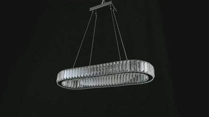 LuxiLamps - Kristallen Kroonluchter - Crystal Led Hanglamp - Woonkamerlamp - 70cm - Met Afstandsbediening - Moderne lamp - Hanglamp