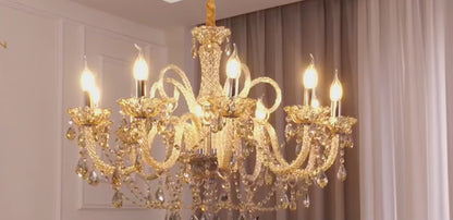 LuxiLamps - Crystal Chandelier - 10 Arm Kristallen Kroonluchter - Hanglamp - Woonkamerlamp - Moderne lamp - Plafonniere