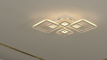 4 Hoofden Plafondlamp - Met Afstandsbediening - Smart lamp - Dimbaar Met App - Woonkamerlamp - Moderne lamp - Plafoniere