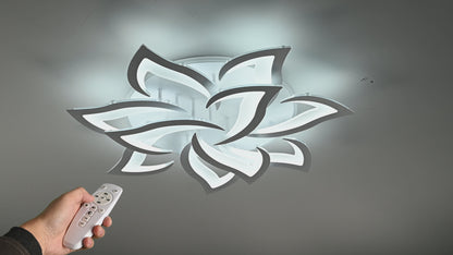 LuxiLamps - 10 Lotus RGB - Dimbaar Met Afstandsbediening en APP - Plafoniere - Smart lamp - Moderne LED Lamp