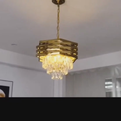 Kristallen Kroonluchter - Crystal Chandelier - Goud - Hanglamp - Woonkamerlamp - Moderne lamp - Plafonniere