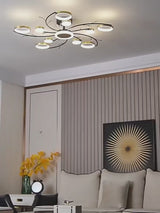 
Modern 6 Ring LED Chandelier - Gold/Black - Dimmable With Remote Control And App - For Living And Dining Room