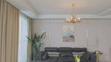 
Wooden Chandelier - 6-Arm Wooden Chandelier - Deer Antler Style - 75 cm - Pendant Light - Living Room Lamp - Modern Lamp