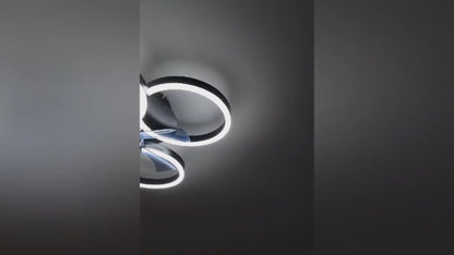 LuxiLamps - 4 Ringen Ventilator - Wit - 60 cm - Smart Lamp - Kroonluchter - Dimbaar Met Afstandsbediening - 64W