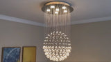 
Crystal Chandelier - Modern Chic Pendant Light - Adjustable Chain - Width 45 cm - 6 GU10 Bulbs - For Living And Dining Rooms