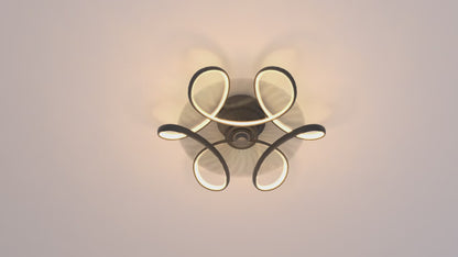 LuxiLamps - Krullen Ventilator Plafondlamp - Plafondventilator 50 cm - Wit - Smart Lamp - Met Dimmer - 6 Standen Ventilator - Keuken Lamp - Woonkamer Lamp - Moderne Lamp - Slaapkamer Lamp