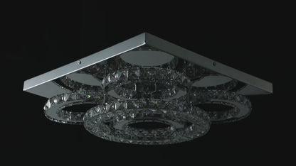5 Ring Crystal Plafondlamp - Moderne Lamp - Led Lamp 40 cm - Plafondlamp - Plafonniere - Kroonluchter
