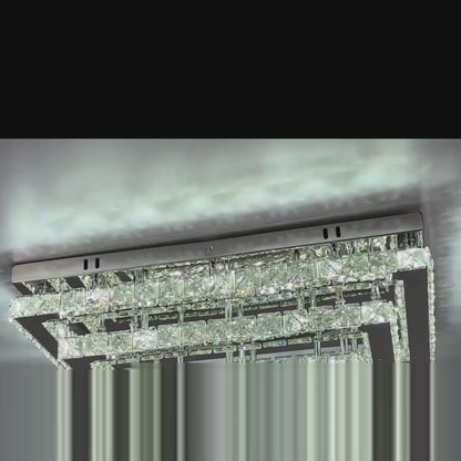 Kristallen Kroonluchter - Crystal LED Plafondlamp - Woonkamerlamp - 50 cm - Met Afstandsbediening - Moderne lamp - 3 Lagen
