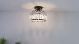 
Ceiling lamp - Lighting - Aisle - Lamp - Crystal Look - Ceiling lamp - 22 cm - Round - Black - E27