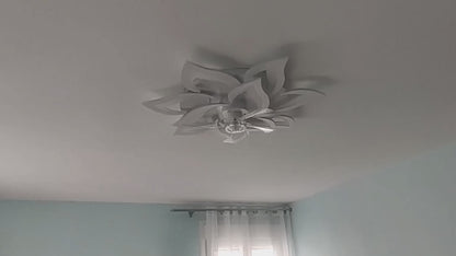 LuxiLamps - 10 Lotus Fan Lamp - Ceiling Fan - Smart Lamp - With Dimmer - 3 Modes Fan - Kitchen Lamp - Living Room Lamp - Modern Lamp