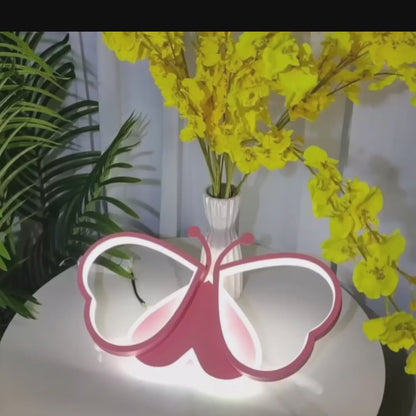 Vlinder Plafondlamp - 3 Kleuren - Roze - Woonkamerlamp - Moderne Lamp - Plafonnière