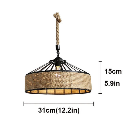 Vintage Touw Hanglamp - Retro LED Kroonluchter - 30 cm - Moderne Hanglamp - Woonkamerlamp