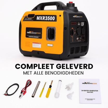 Superstille Inverter Stroomgenerator 3300 W - Benzine, 4-Takt - Met USB en 230V Stopcontacten - Noodstroomaggregaat voor Camping, Reizen en Oorlogsnood