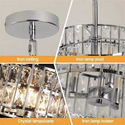 Crystal Hanglamp - Moderne Hanglamp - LED Kristallen Kroonluchter - Chroom - 30 cm - Retro Luxe Hanglamp