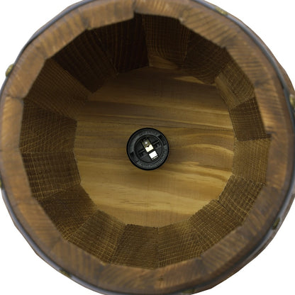 Wooden Wine Barrel Pendant Lamp - Vintage Retro Chandelier - Black - 90 Cm Adjustable Chain - E27