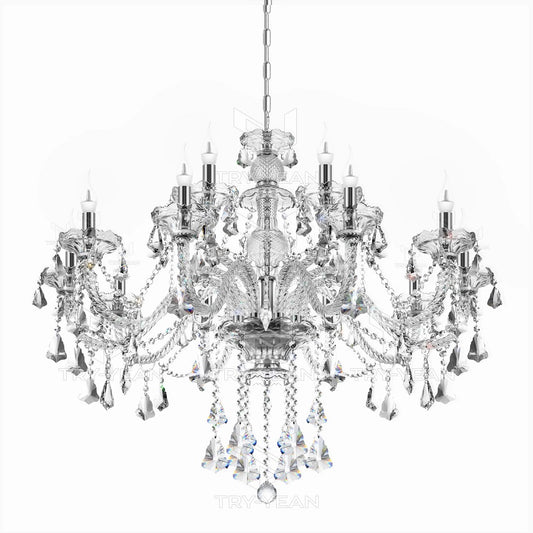 Crystal Chandelier - 15 Arm Kristallen Kroonluchter - Clear - Hanglamp - Woonkamerlamp - Moderne lamp - Plafonniere