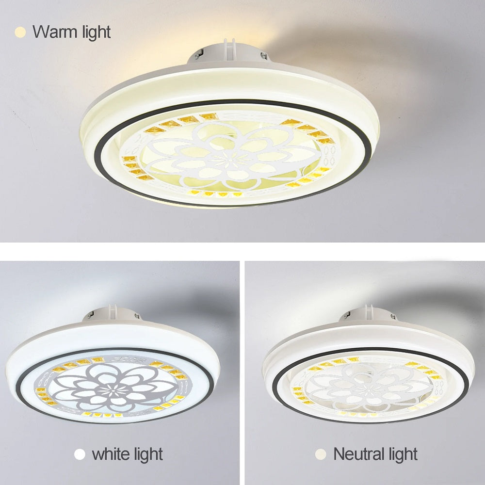 LuxiLamps - Crystal Ventilator Plafondlamp - Plafondventilator - Kristallen - Dimbaar - 50 cm - 6 Standen Ventilator - Keuken Lamp - Woonkamerlamp - Moderne lamp