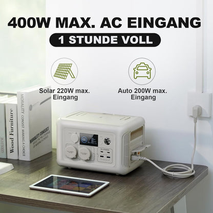Allpowers R600W - Draagbare Generator – 299Wh Capaciteit- LiFePO4 Powerstation – Output 600W - Piek 1200W - 8 Outputs AC/DC & USB - Compacte Stroomvoorziening met Stopcontacten - Camping - Noodstroom - Draadloos Laden - met APP