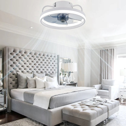 Fan Lamp - Ceiling Fan - White - Smart Lamp - With Dimmer - 3 Modes Fan - Kitchen Lamp - Living Room Lamp - Modern Lamp