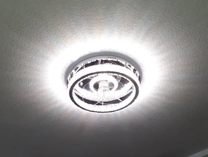 Ventilator Lamp - Plafondventilator - Chroom - Smart Lamp - Dimbaar - 6 Standen - Crystal Ventilator - Keuken Lamp - Woonkamerlamp - Moderne lamp