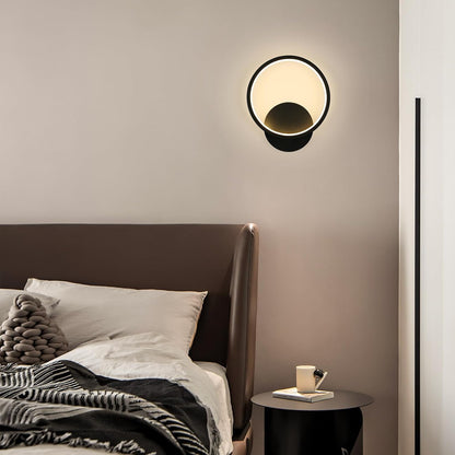 LuxiLamps - Ring LED Wandlamp - Moderne Wandverlichting - 20 cm - Zwart - Muur Lamp - Muur Decoratie