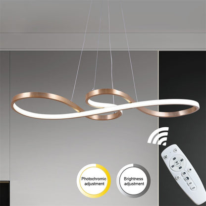 LuxiLamps - Pendant Lamp - Chandelier - Gold - Living Room Lamp - Dimmable With Remote Control - Modern Lamp - Dining Room Lamp - LED Ceiling Lamp - Ceiling Light