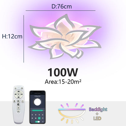 LuxiLamps - 10 Lotus RGB - Dimbaar Met Afstandsbediening en APP - Plafoniere - Smart lamp - Moderne LED Lamp