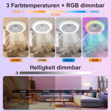 
RGB Ceiling Fan - With Speaker - Dimmable With Remote Control - 12 Colors - 60W - RGB Music Fan - Living Room Lamp - Chandelier Fan