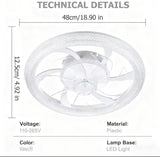 
RGB Ceiling Fan - With Speaker - Dimmable With Remote Control - 12 Colors - 60W - RGB Music Fan - Living Room Light - Chandelier Fan