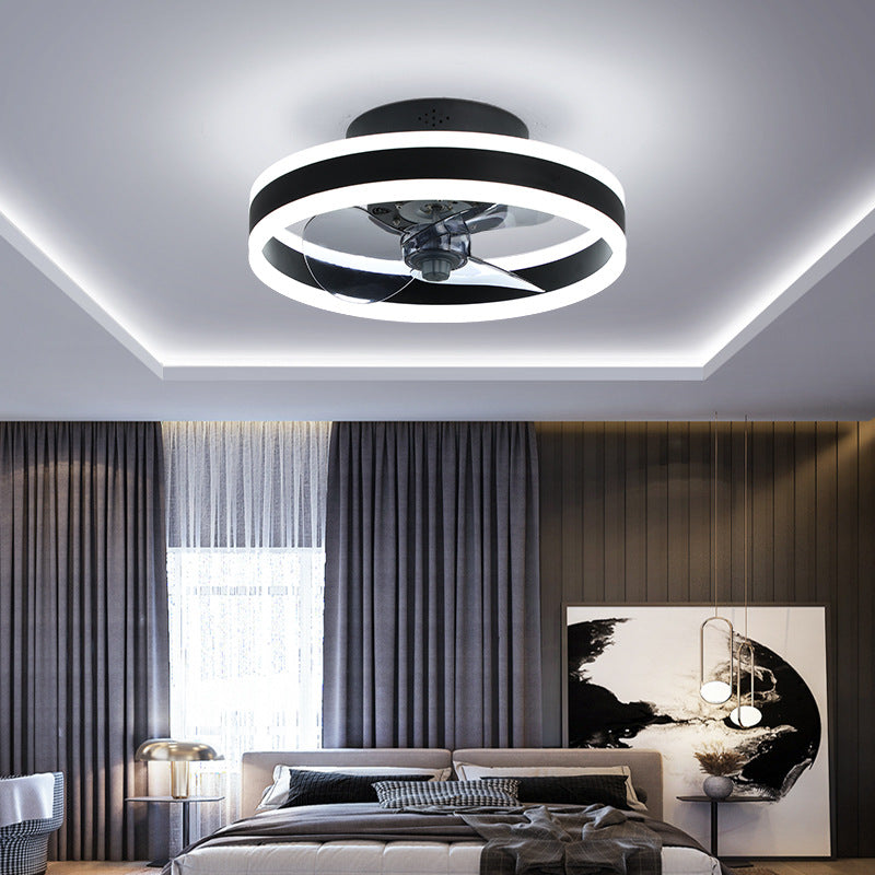 LuxiLamps - Fan Lamp - Smart Lamp - 6 Modes - Dimmable - Black - Chandelier Fan - Chandelier Fan - Living Room Lamp - Fan Lamps