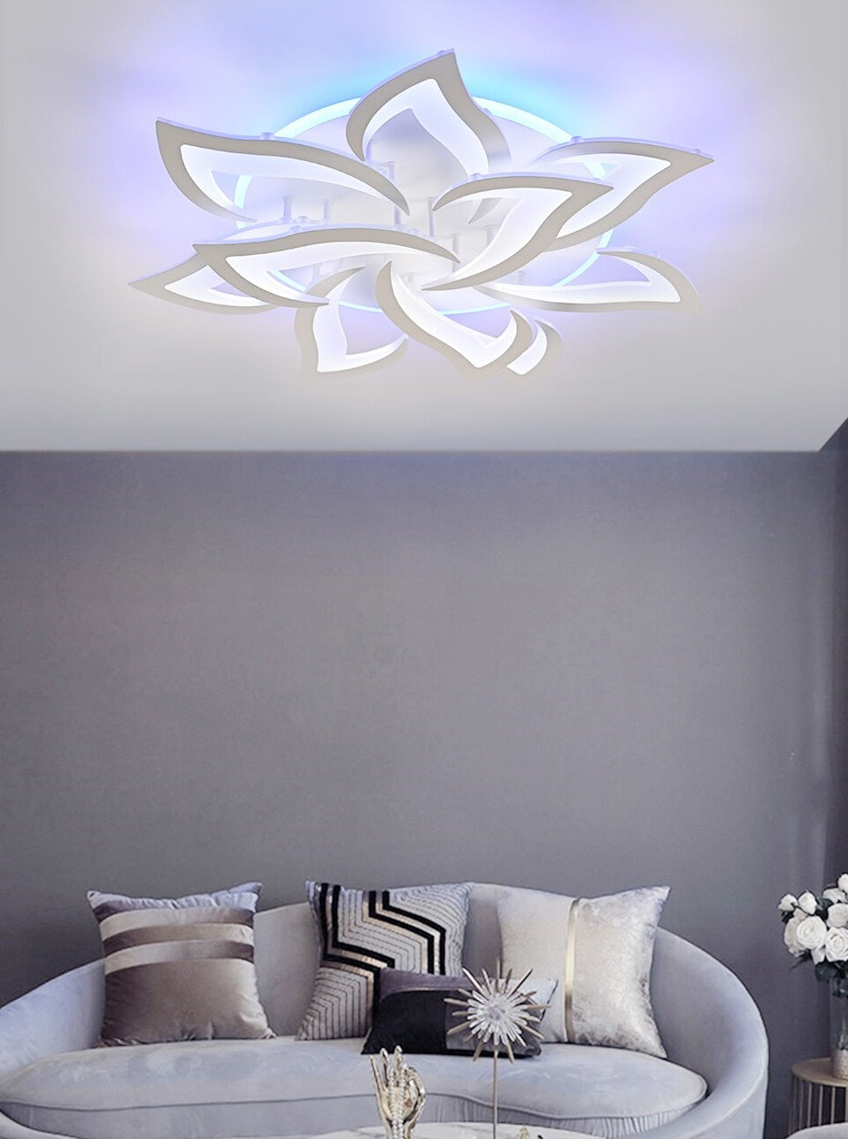 LuxiLamps - 10 Lotus RGB - Dimbaar Met Afstandsbediening en APP - Plafoniere - Smart lamp - Moderne LED Lamp