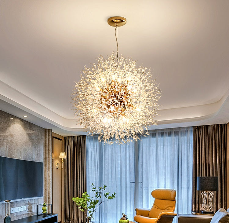 Luxury Crystal Pendant Lamp - Dandelion Chandelier - Crystal Led Lamp - Gold - 50 cm - Modern Lamp - Pendant Lamp - Ceiling Lamp