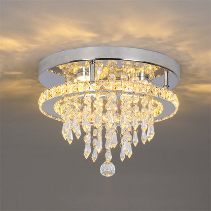 LuxiLamps - Kristallen - Plafondlamp - LED - Kristallen - Chroom Kroonluchter - Warm Wit - Hanger - Verlichting - Hal - Keuken - Slaapkamer - Woonkamer